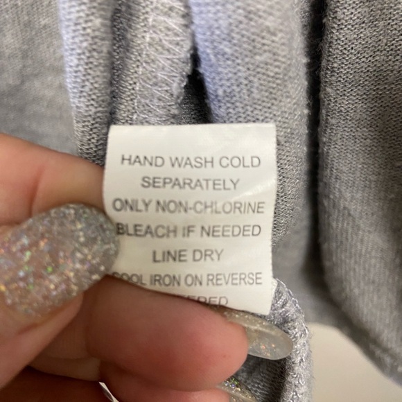 Charming Charlie size large women’s gray ruffled cardigan, long sleeves - Picture 5 of 7